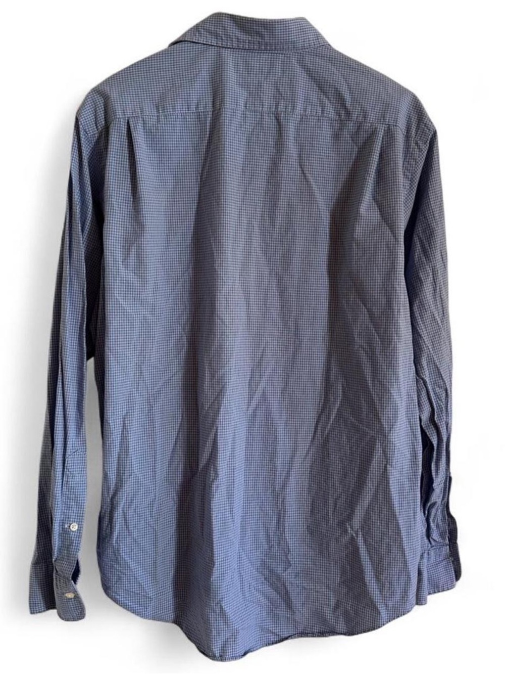 Vintage 90s Polo Ralph Lauren L Blue Micro Check Button Up Shirt Hong Kong - Picture 3 of 8